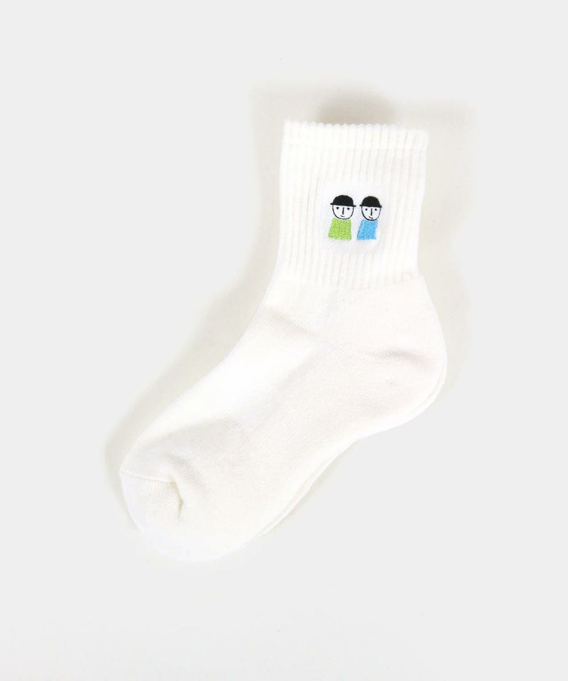 ピコ刺繍ソックス（ホワイト）