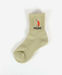 ゴルフピコ刺繍ソックス（ベージュ）
