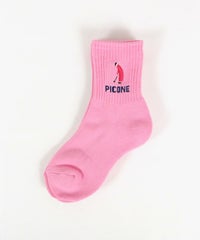 ゴルフピコ刺繍ソックス（ピンク）