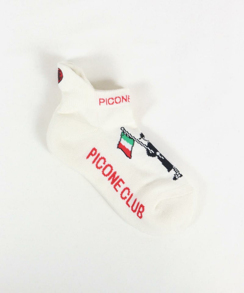 ピコ柄くるぶしソックス（ホワイト）