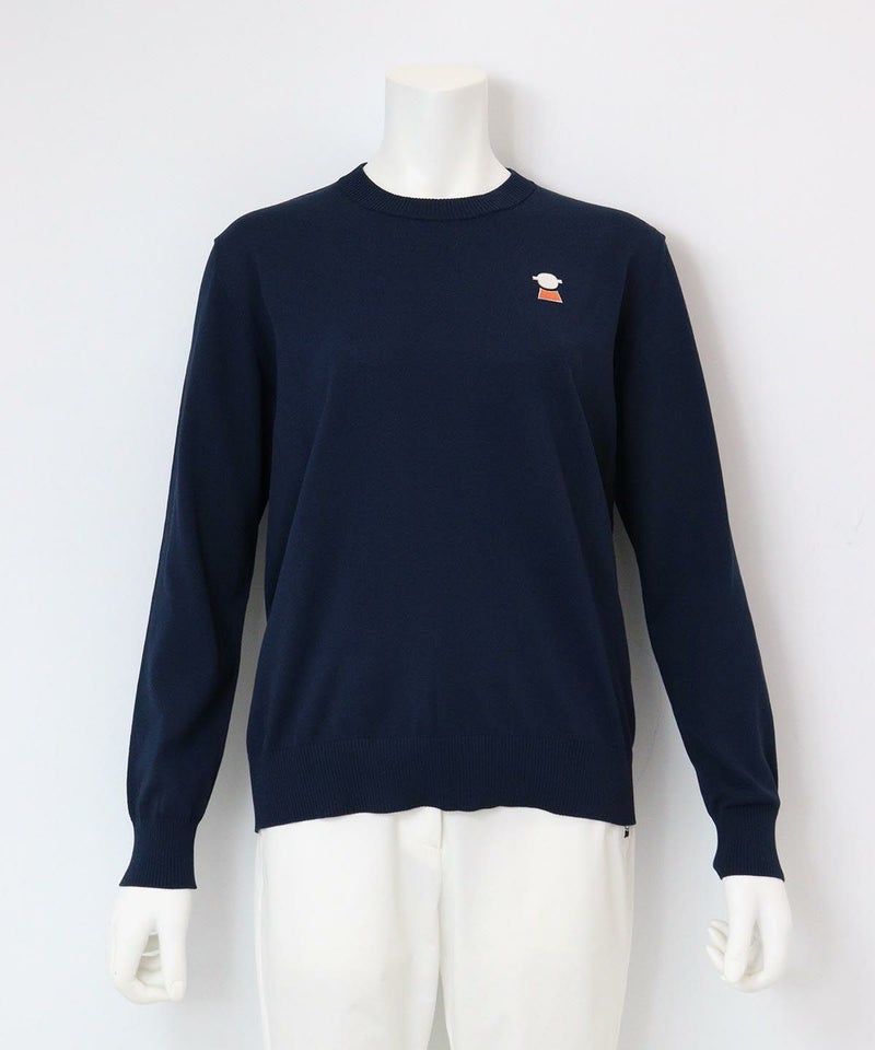 コットン混ニットプルオーバー（ネイビー）