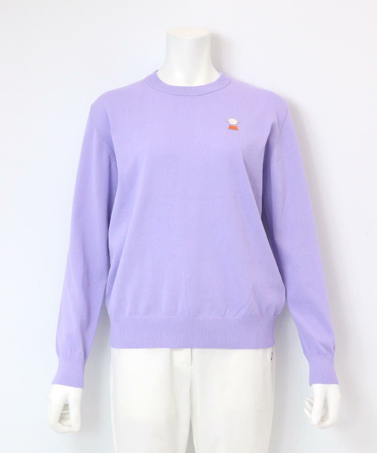 コットン混ニットプルオーバー（ライトパープル）
