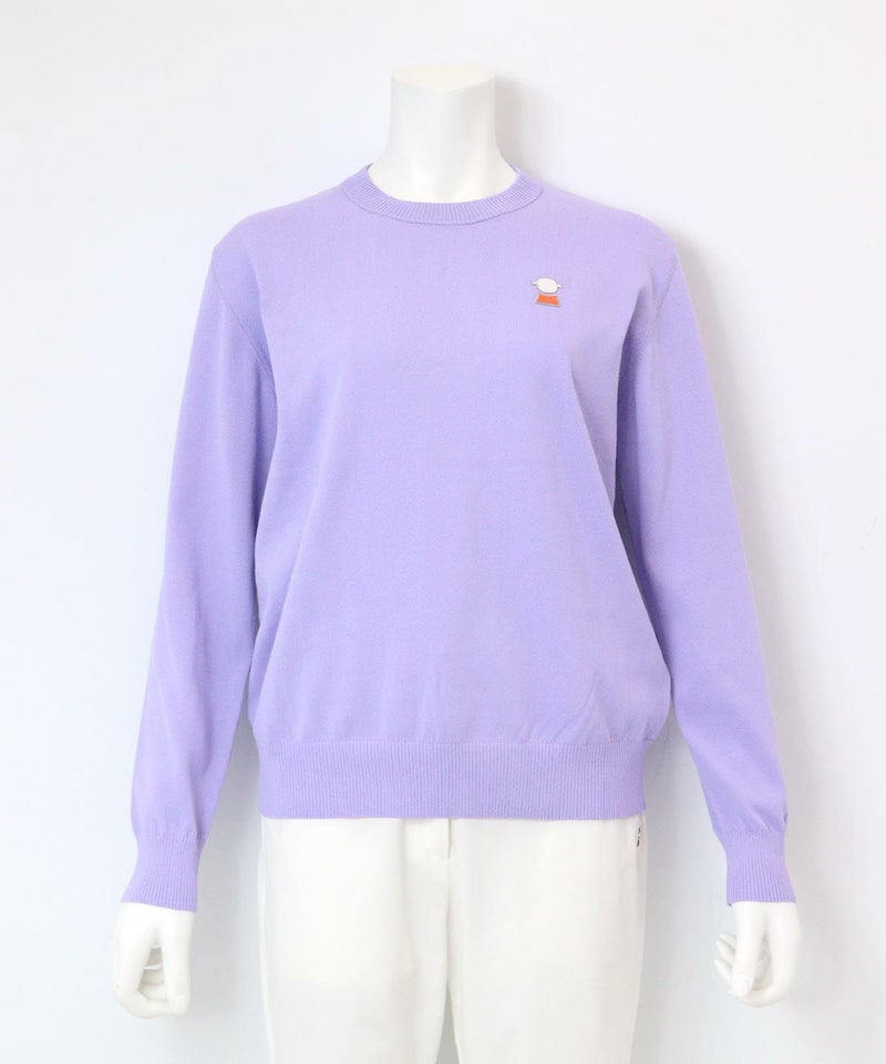 コットン混ニットプルオーバー（ライトパープル）
