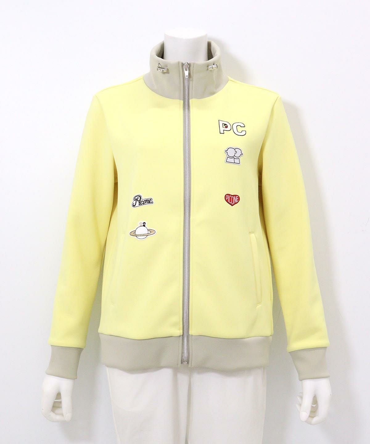 ワッペン付ジップブルゾン（イエロー）