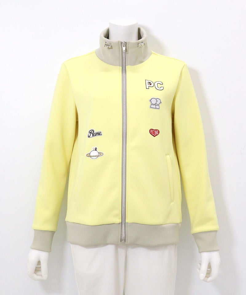 ワッペン付ジップブルゾン（イエロー）