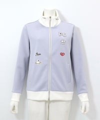 ワッペン付ジップブルゾン（ライトブルー）