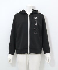 刺繍ワッペンジップパーカー（ブラック）