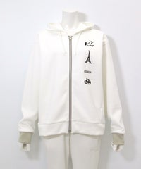 刺繍ワッペンジップパーカー（ホワイト）