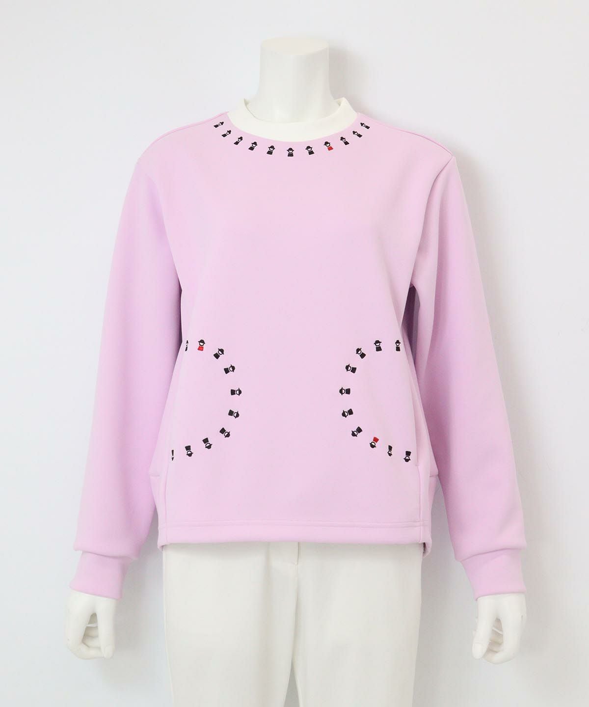 ピコ刺繍ダンボールプルオーバー（ピンク）