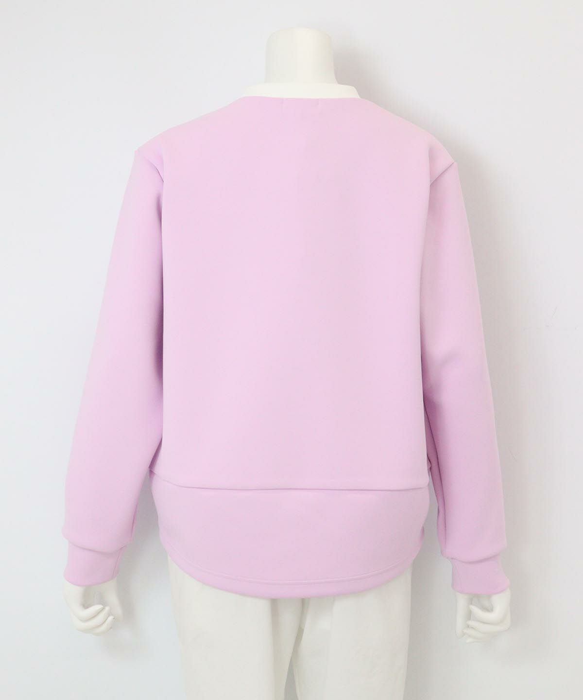 ピコ刺繍ダンボールプルオーバー後（ピンク）