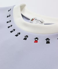 襟元の刺繍（ライトブルー）