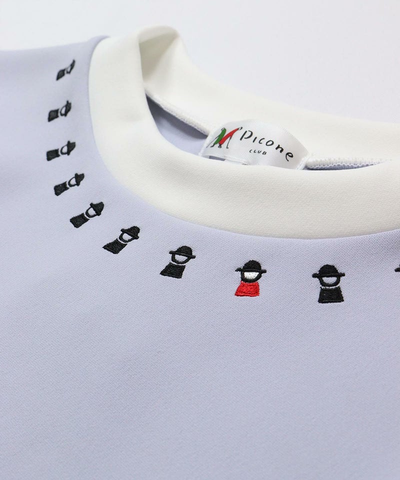 襟元の刺繍（ライトブルー）