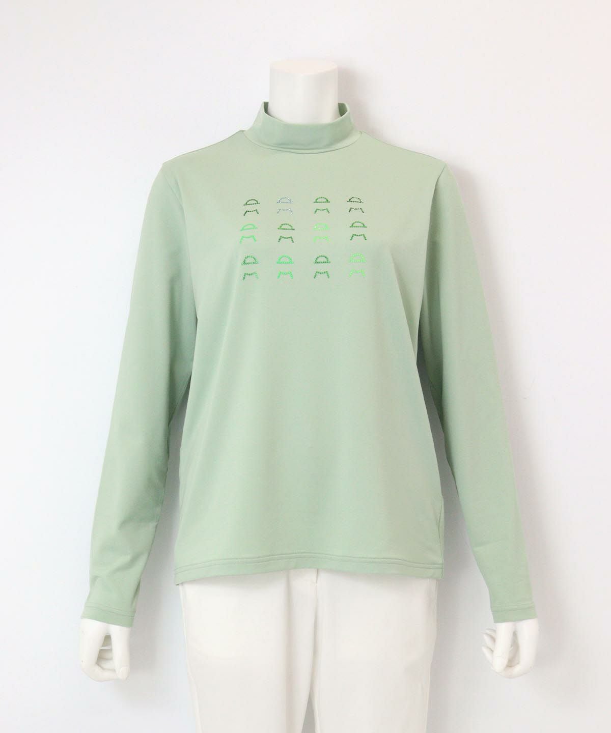 ピコ柄ストーンプルオーバー 後ろ（ライトグリーン）