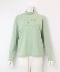 ピコ柄ストーンプルオーバー 後ろ（ライトグリーン）