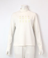 ピコ柄ストーンプルオーバー 後ろ（ホワイト）