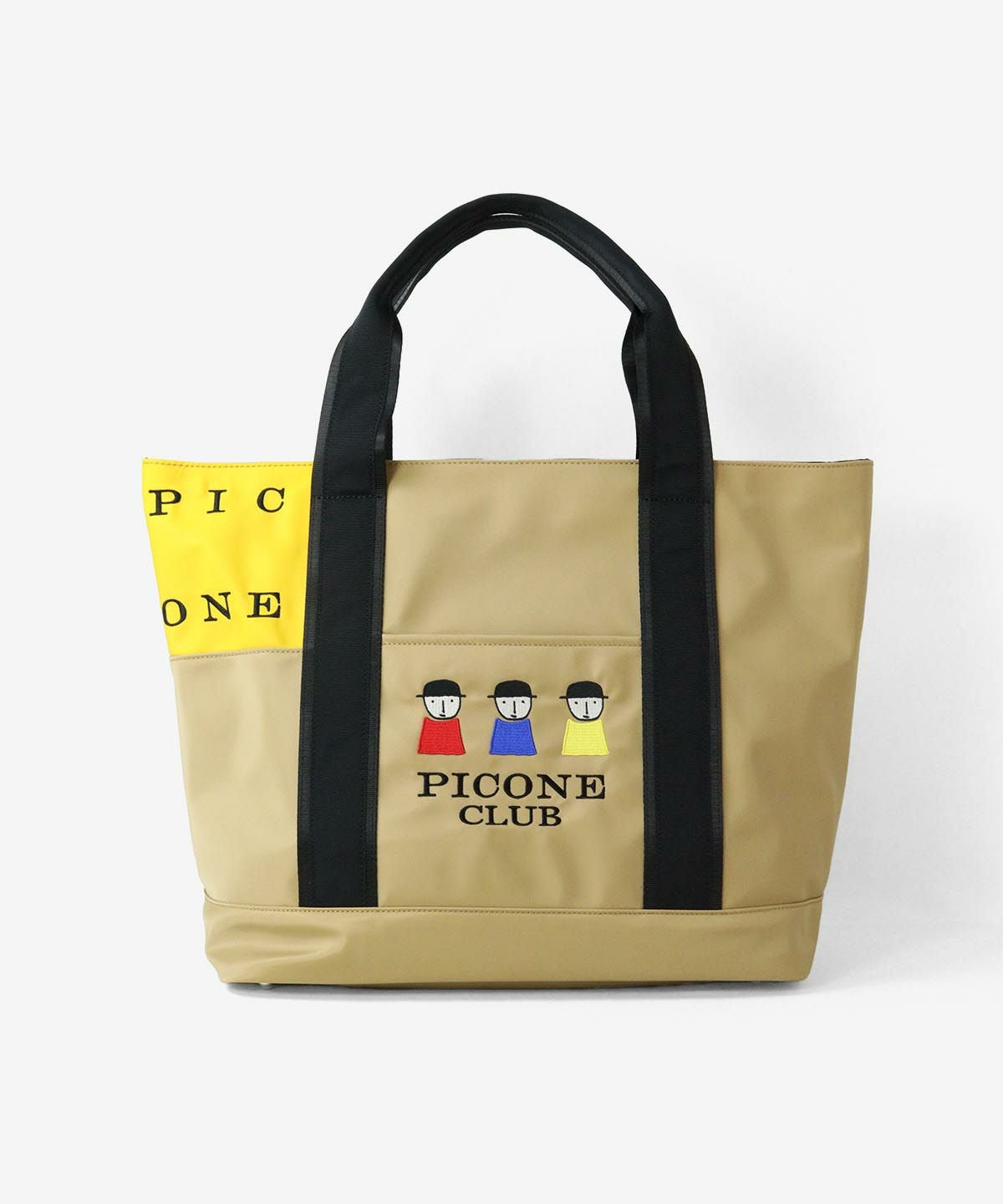 配色ボストンバッグ（ベージュ）