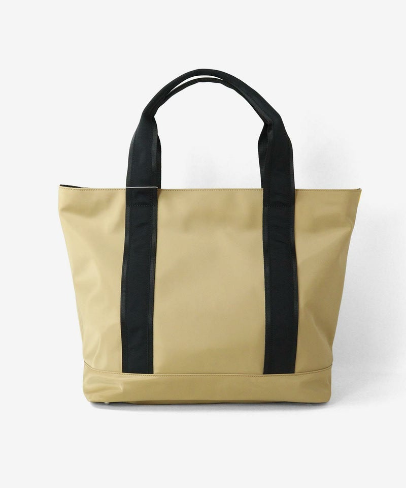 配色ボストンバッグ 後ろ（ベージュ）