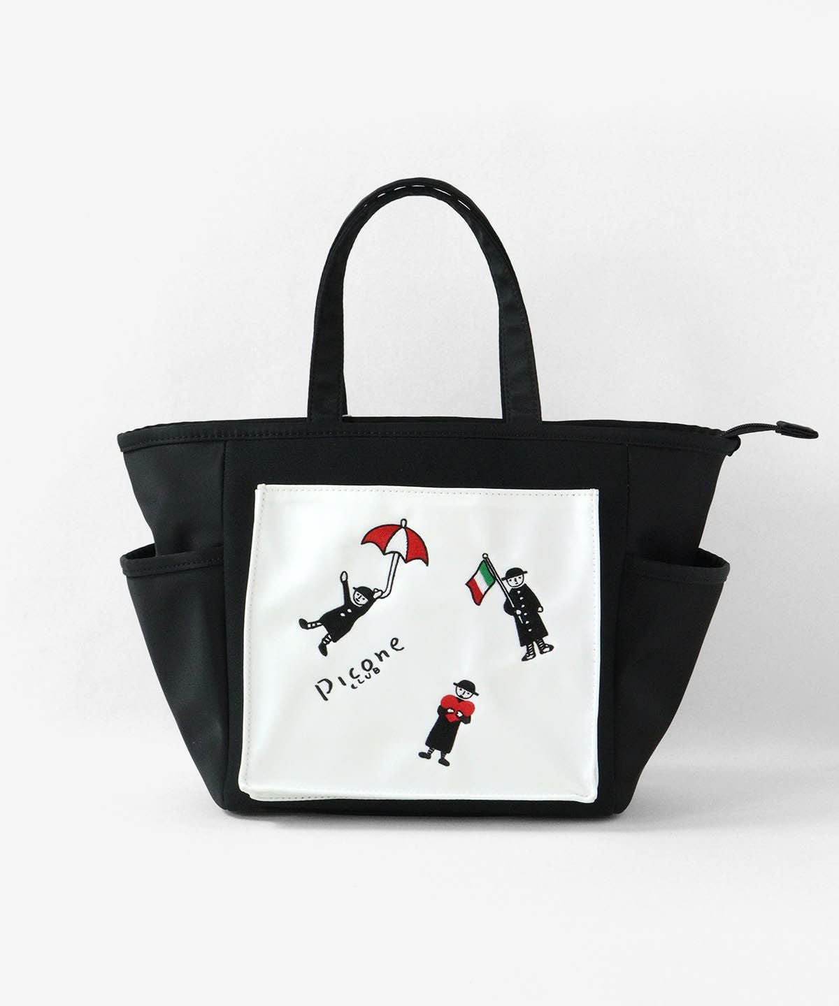 ピコ刺繍カートバッグ（ブラック）