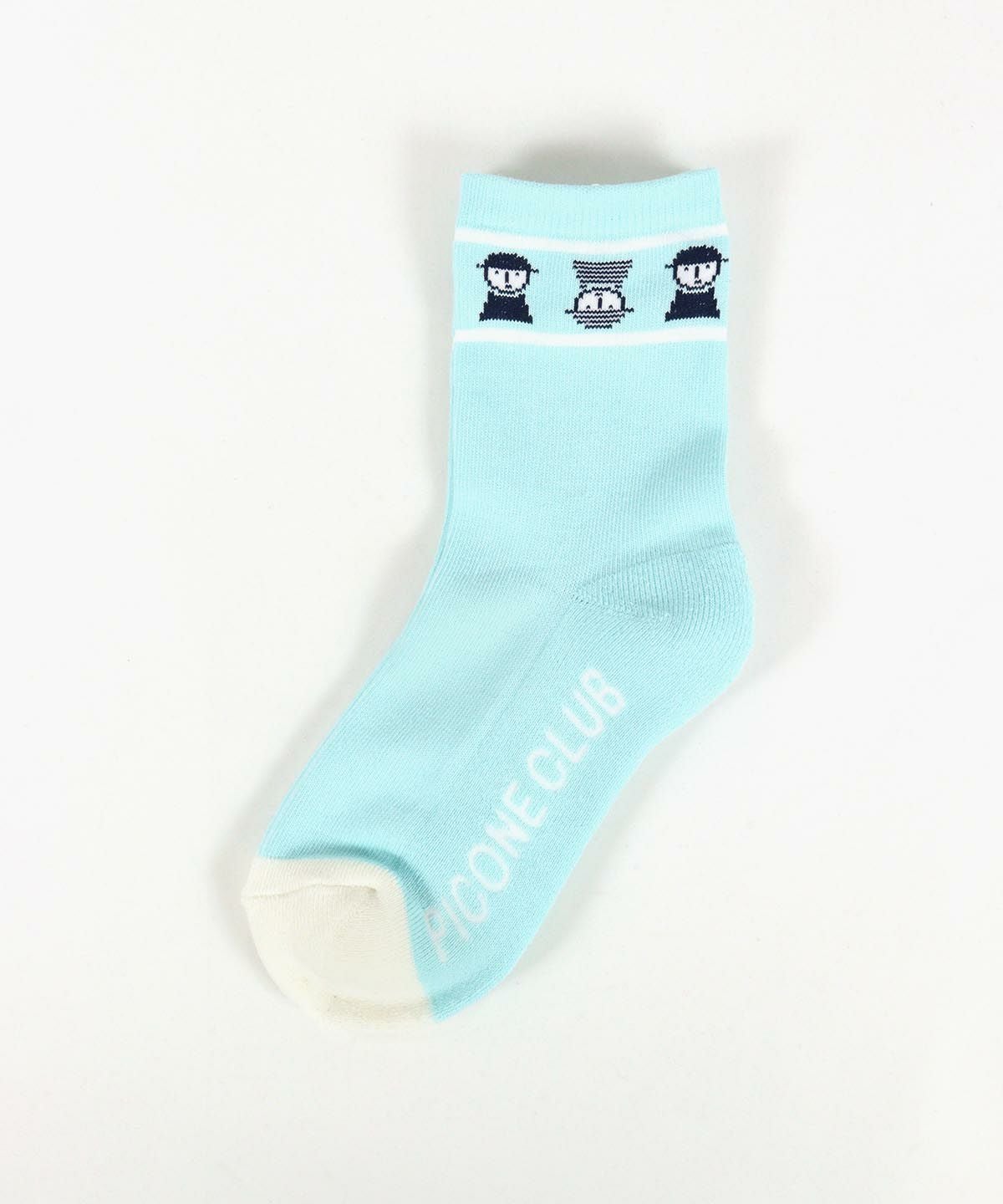 ピコ配色ソックス(ライトブルー)