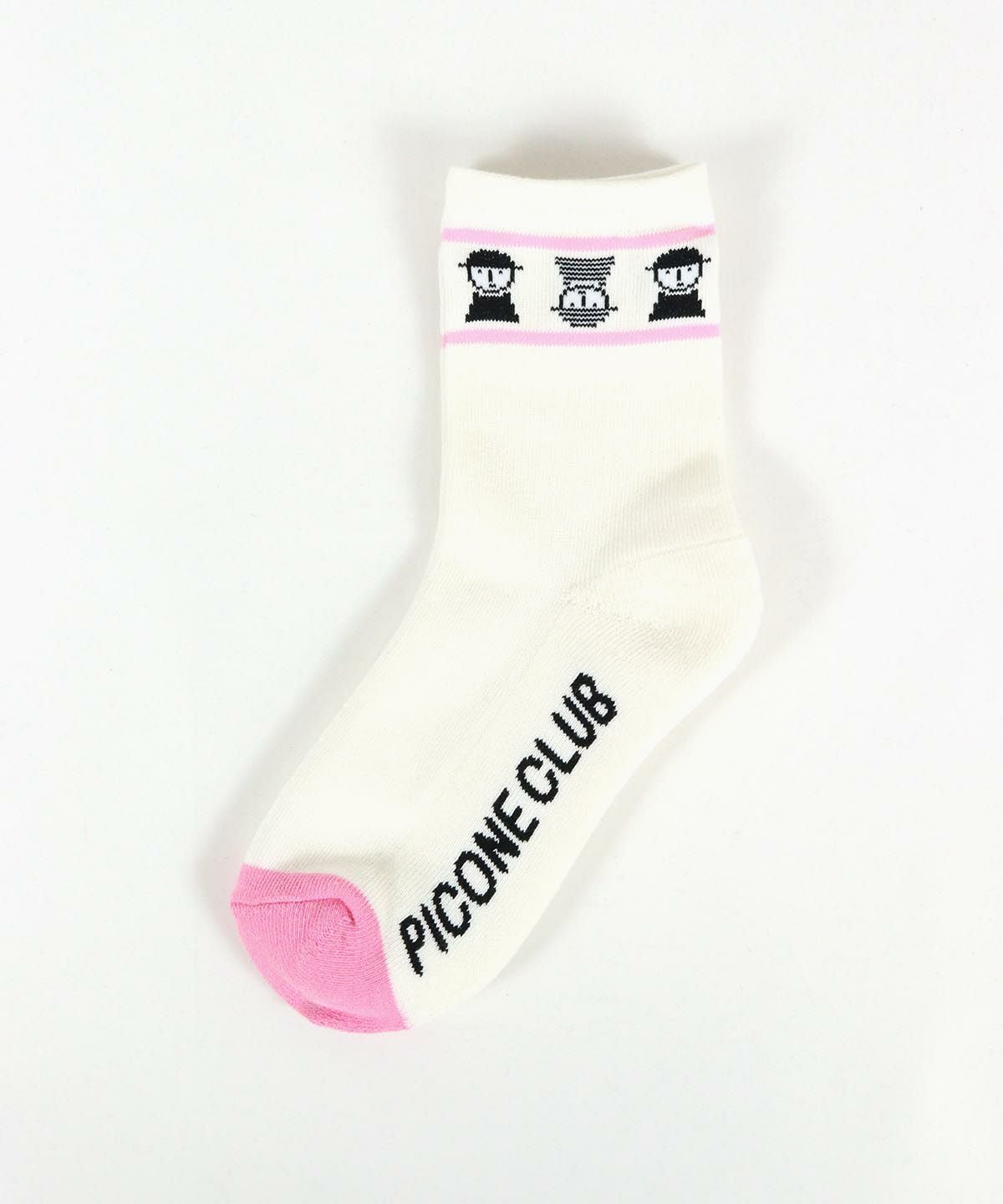 ピコ配色ソックス(ホワイト)