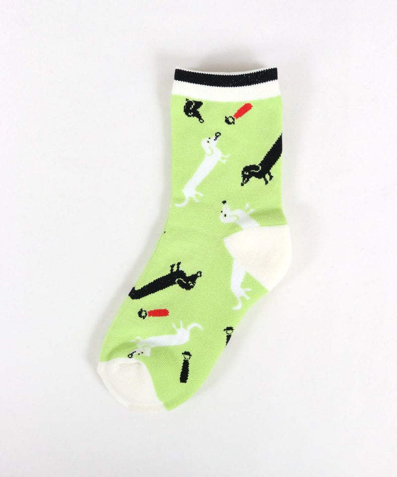 DOG柄ソックス(ライトグリーン)