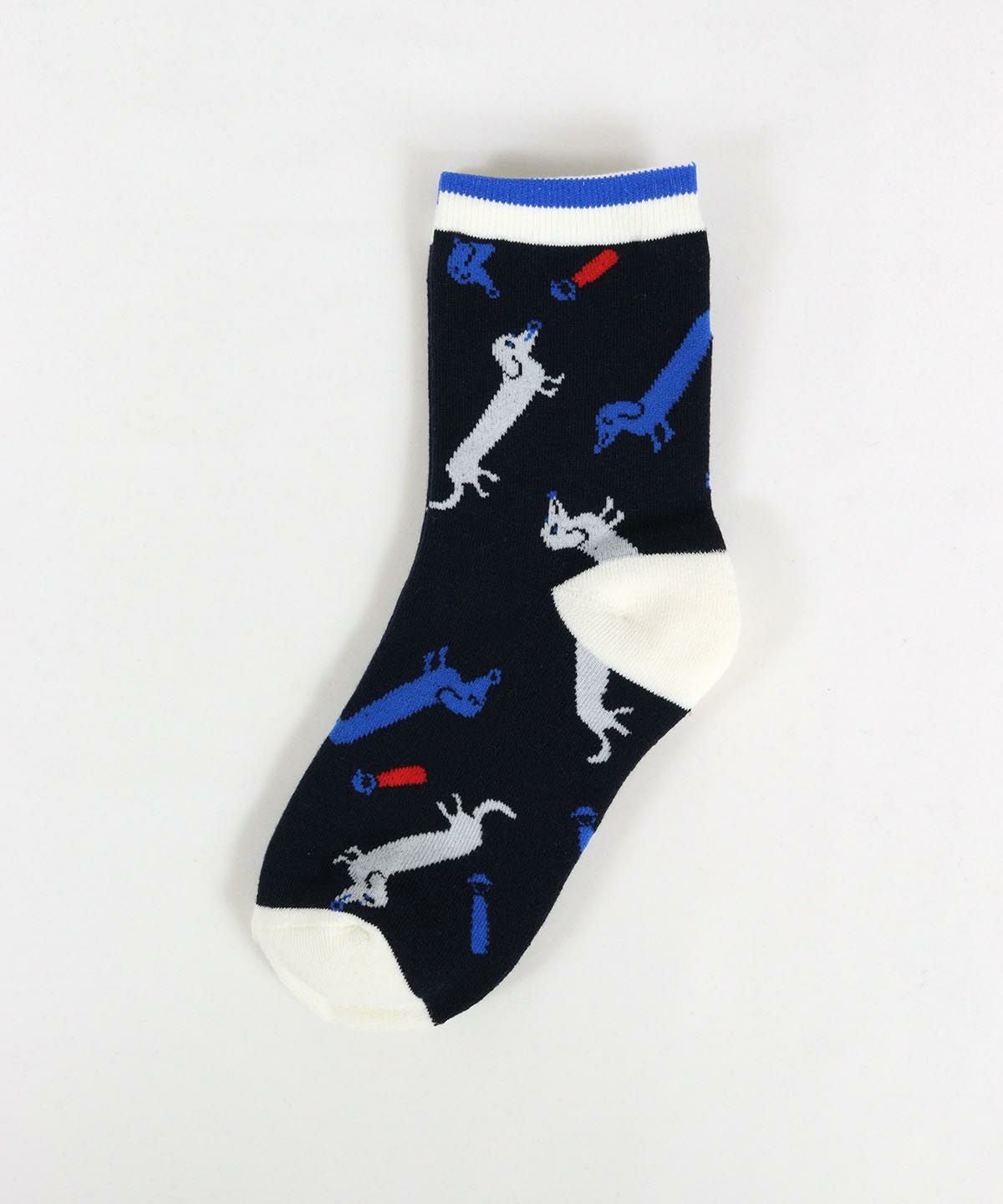 DOG柄ソックス(ネイビー)