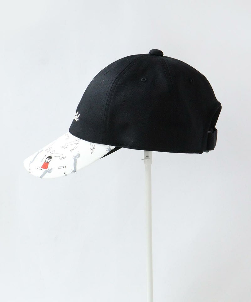 DOG柄キャップサイド（ブラック）