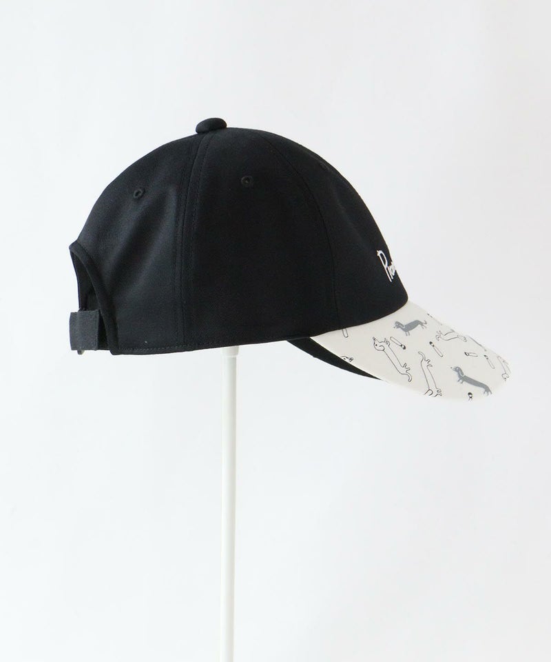 DOG柄キャップサイド（ブラック）