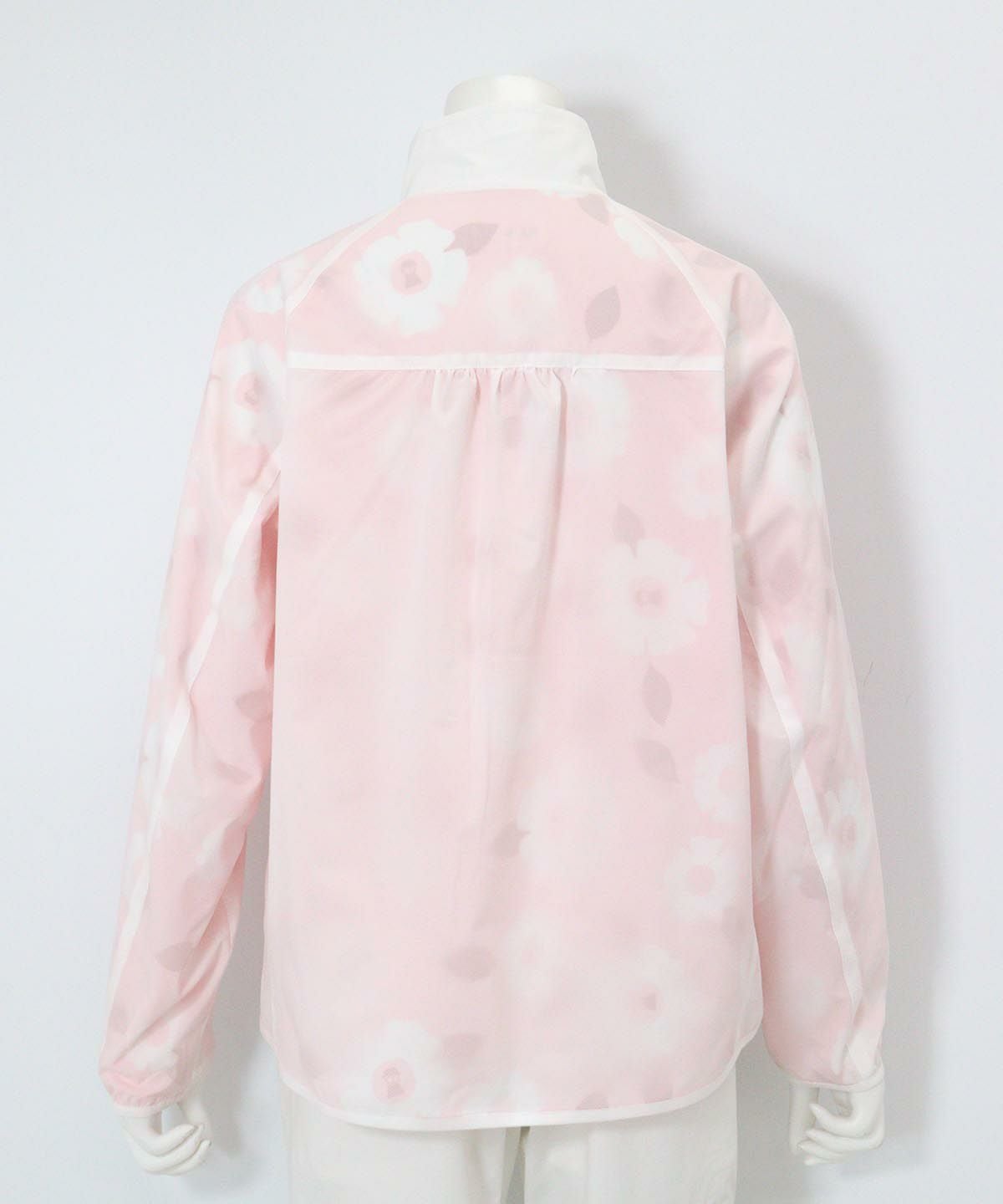 花柄透けブルゾン（ホワイト×レッド）