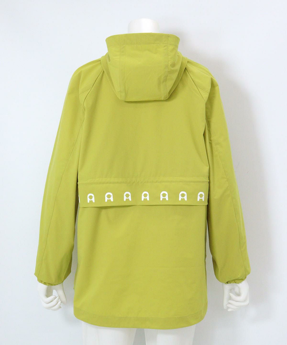 冷感UVフーディージップブルゾン 後ろ（イエロー）