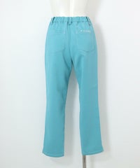 裾ステッチパンツ 後ろ（ライトブルー）