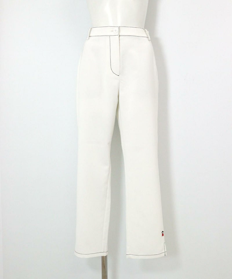 裾ステッチパンツ（ホワイト）