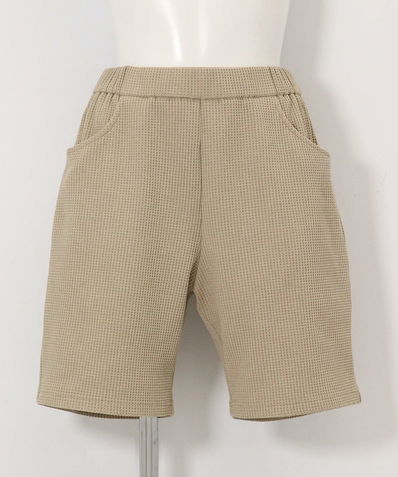 ワッフル地ハーフパンツ（ベージュ）