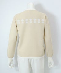 ピコポケットボーダーカーディガン後（ベージュ）