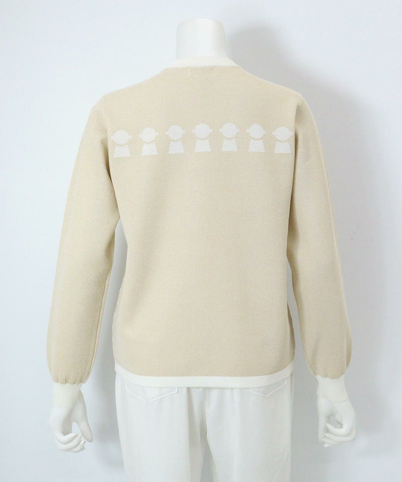 ピコポケットボーダーカーディガン後（ベージュ）