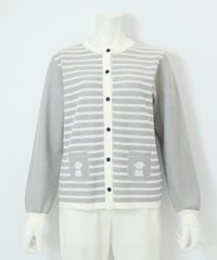 ピコポケットボーダーカーディガン（グレー）
