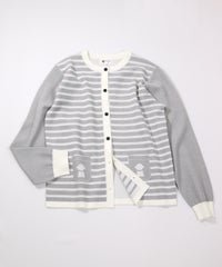 ピコポケットボーダーカーディガン（グレー）