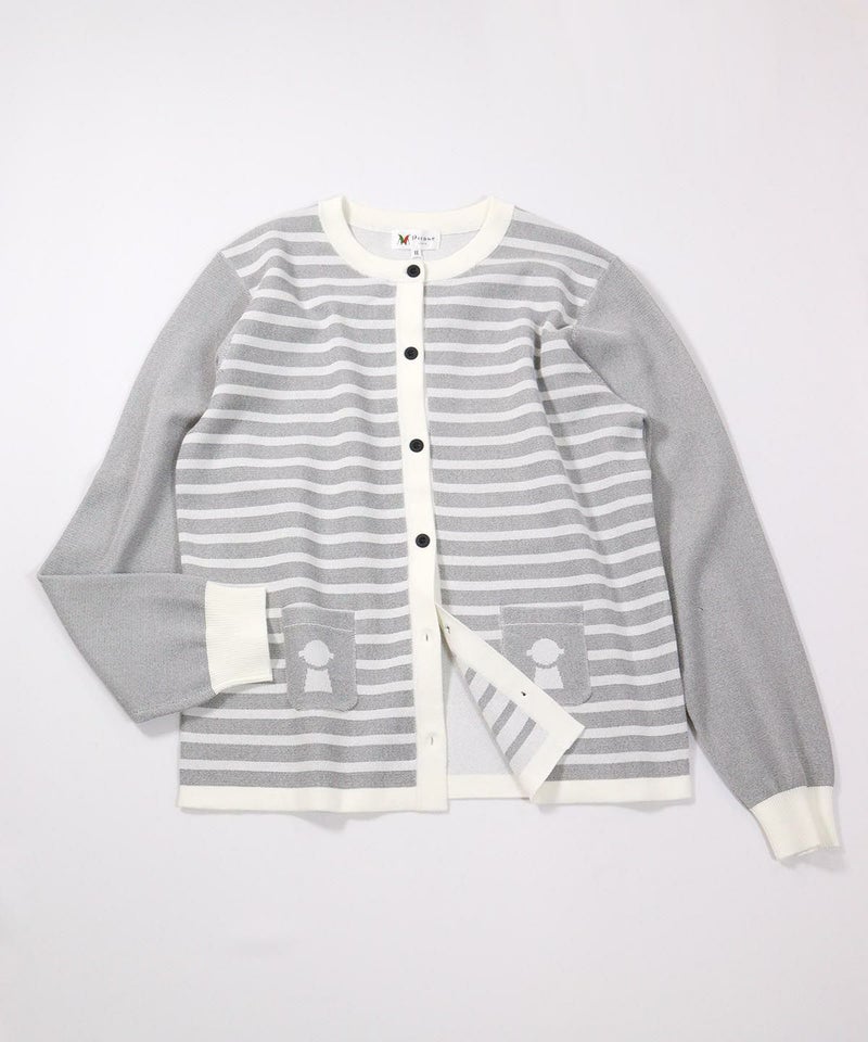 ピコポケットボーダーカーディガン（グレー）
