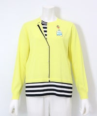 コットン混レイヤード風ニット(イエロー)