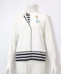 コットン混レイヤード風ニット(ホワイト)