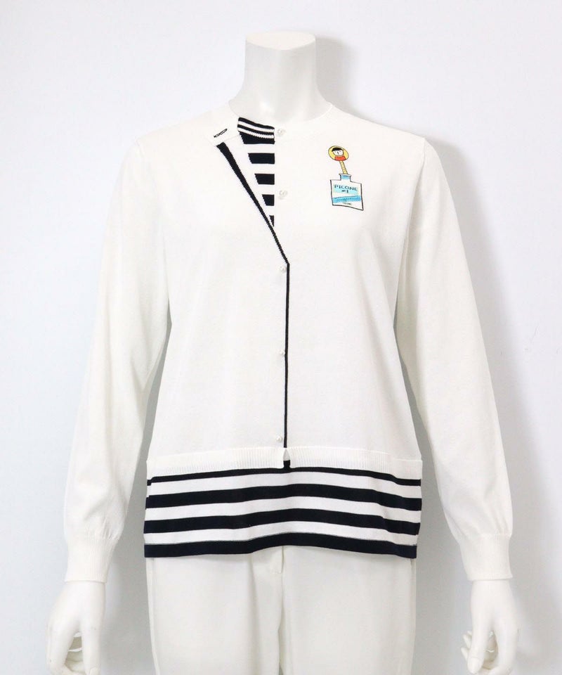 コットン混レイヤード風ニット(ホワイト)