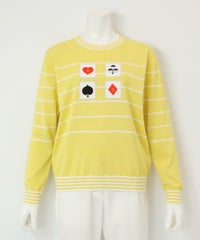 トランプモチーフボーダーニット（イエロー）