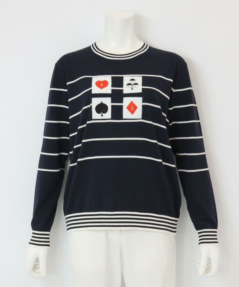 トランプモチーフボーダーニット（ネイビー）