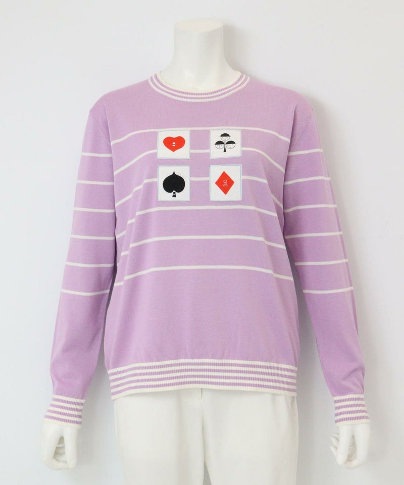 トランプモチーフボーダーニット（ライトパープル）