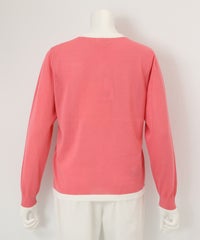 刺繍カーディガン 後ろ（ピンク）