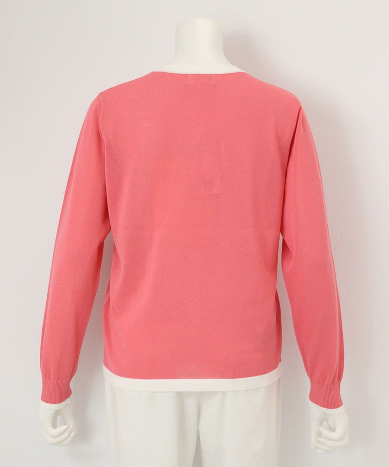 刺繍カーディガン 後ろ（ピンク）