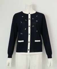 刺繍カーディガン（ネイビー）