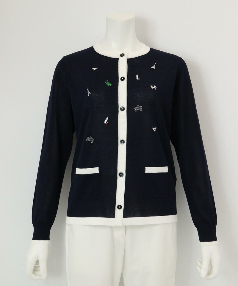 刺繍カーディガン（ネイビー）