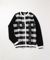 メッシュ編みピコ柄カーディガン(ブラック)
