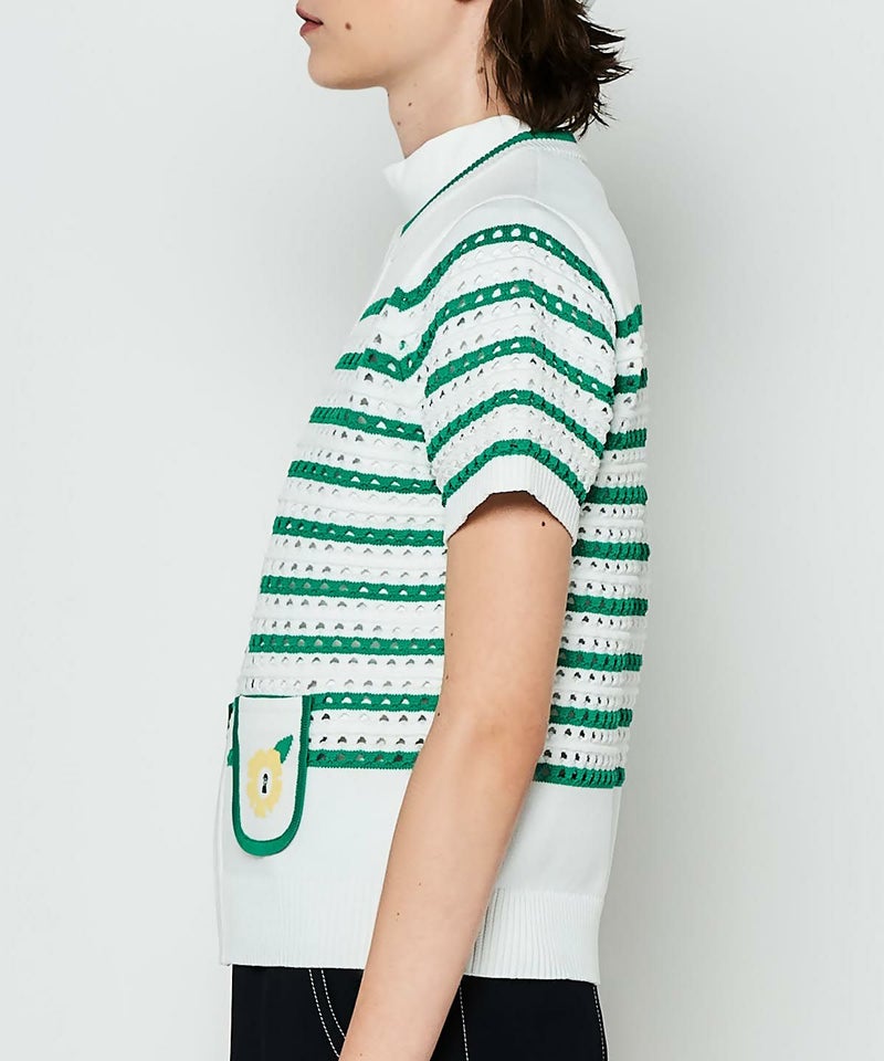 モデル着用画像（ホワイト×グリーン）